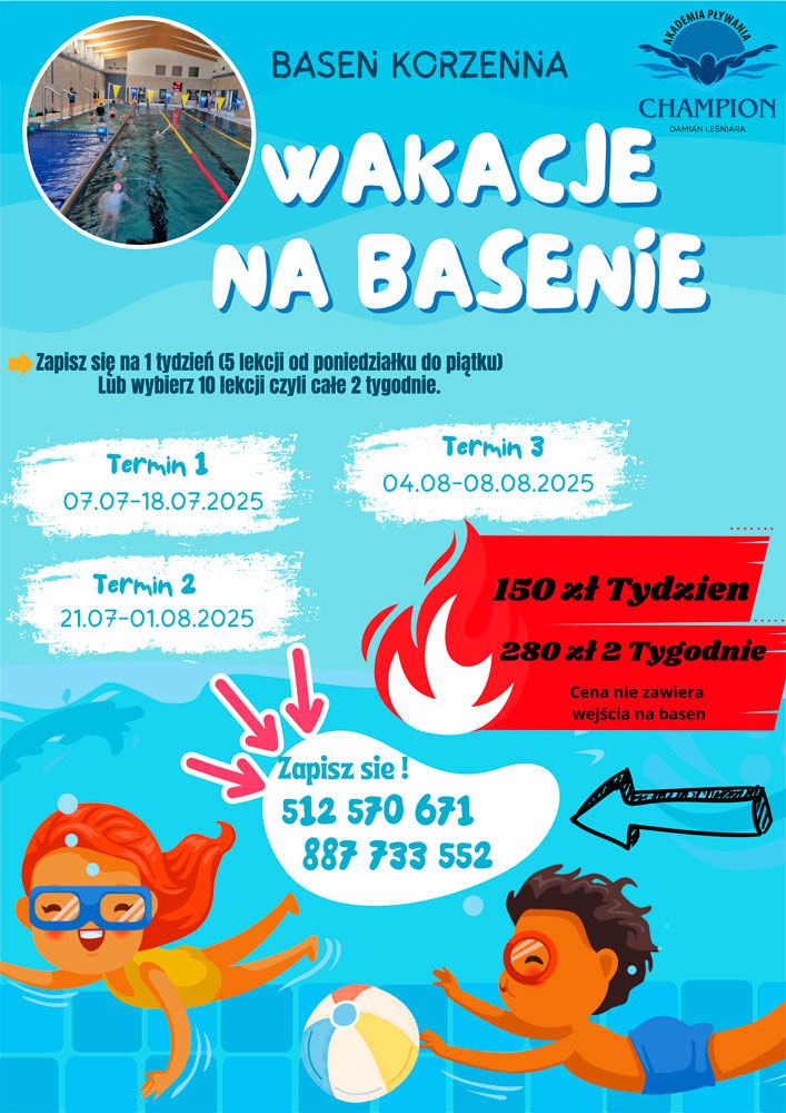 Wakacyjna Szkoła Pływania CHAMPION Korzenna